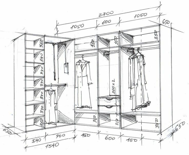Гардеробная своими руками. Составление чертежей и документации.